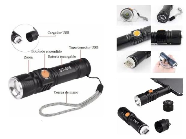 &++ LINTERNA LED RECARGABLE USB BL-616